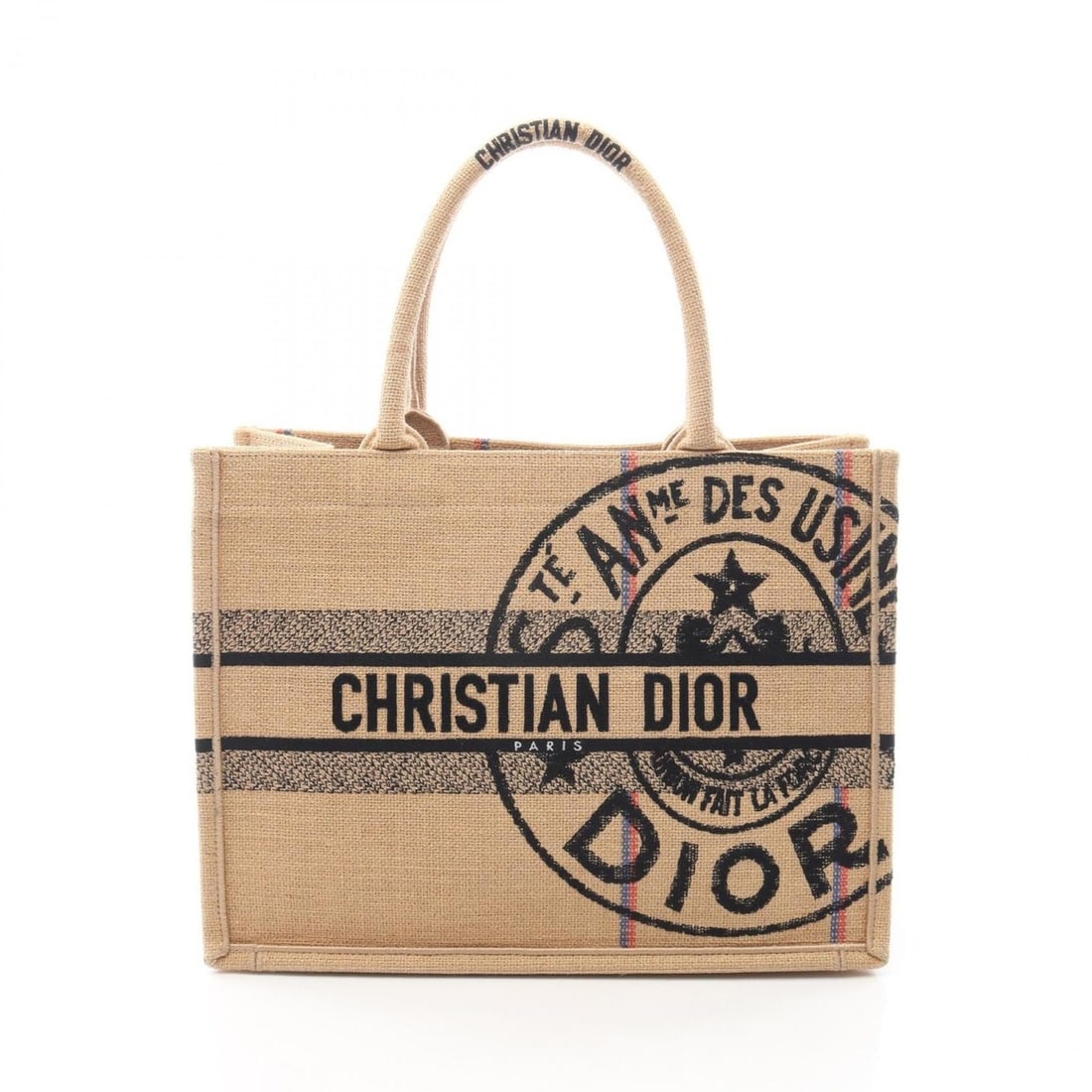 Christian Dior Dior BOOK TOTE Medium Tote Bag Handbag Fabric Women's Beige Black Multicolor (1 of 12)