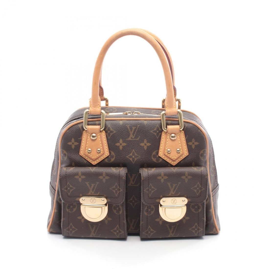 Louis Vuitton Manhattan PM Handbag, Coated Canvas and Leather, Monogram Pattern, Women's, Brown,: --- Catalog ---Category: SizeSize (HxWxD): 20cm x 29cm x 11cm / 7.87'' x 11.41'' x 4.33''Category: DesignType: HandbagColor: BrownGender: WomenMaterial: Coated canvas , Leather Category: GeneralMPN: M