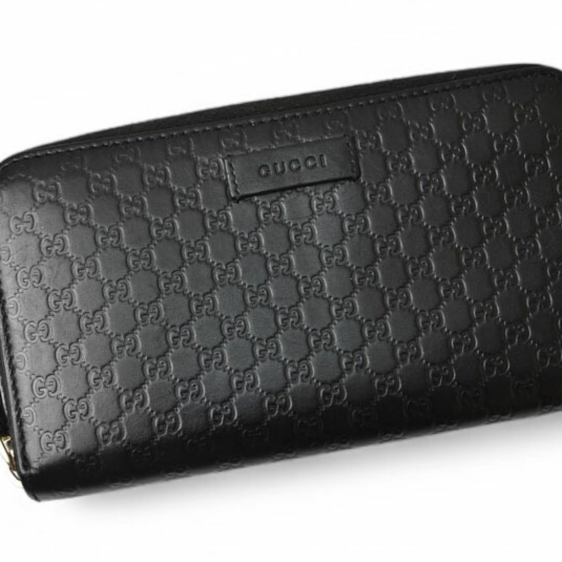 Gucci Long Wallet, Round, Micro Guccissima, Black, 449391 (1 of 11)