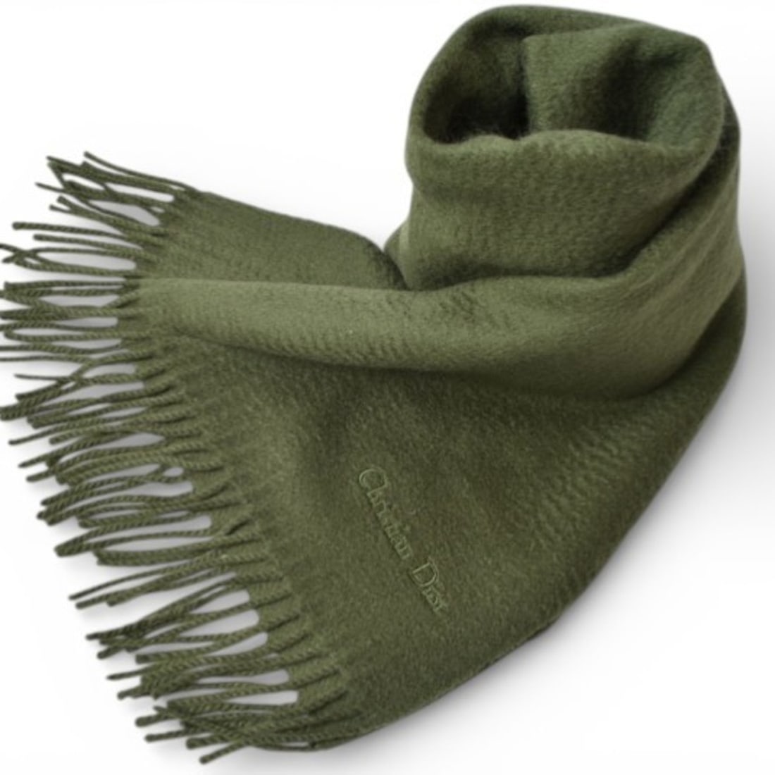 Christian Dior Men's Winter Scarf, Wool, Moss Green: --- Catalog ---Category: SizeSize (LxW): 1.56m x 31.5cm / 61.41'' x 12.4''Category: DesignType: ScarfColor: GreenGender: MenMaterial: Wool Category: GeneralBrand: Christian Dior--- Item List ---Sectio
