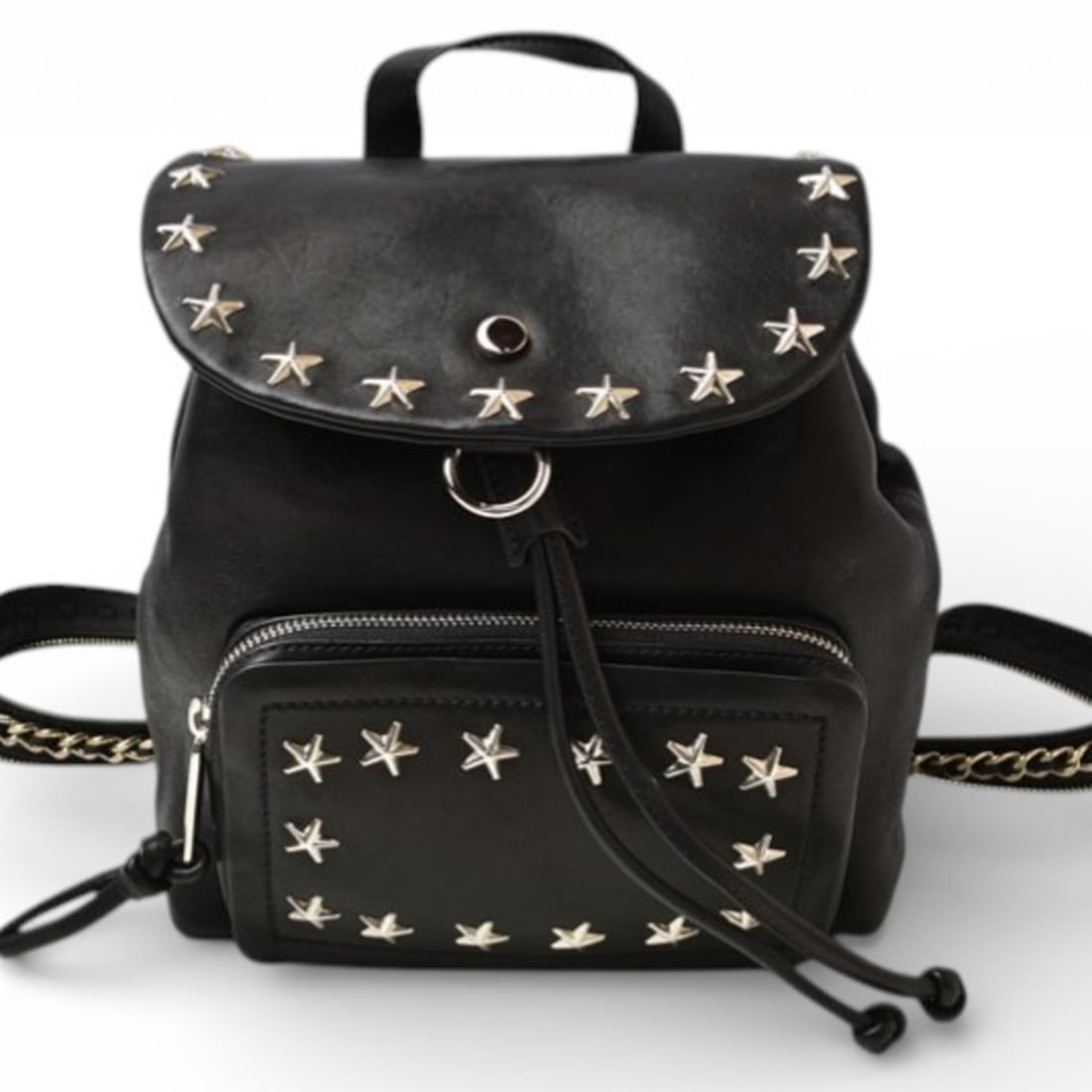 Jimmy Choo backpack/daypack, JIMMY CHOO SUKI studs in black: --- Catalog ---Category: SizeSize (HxWxD): 24cm x 22cm x 15.5cm / 9.44'' x 8.66'' x 6.1''Category: DesignType: BackpackColor: BlackStyle: EverydayGender: Women,MenMaterial: Leather Category: GeneralBr