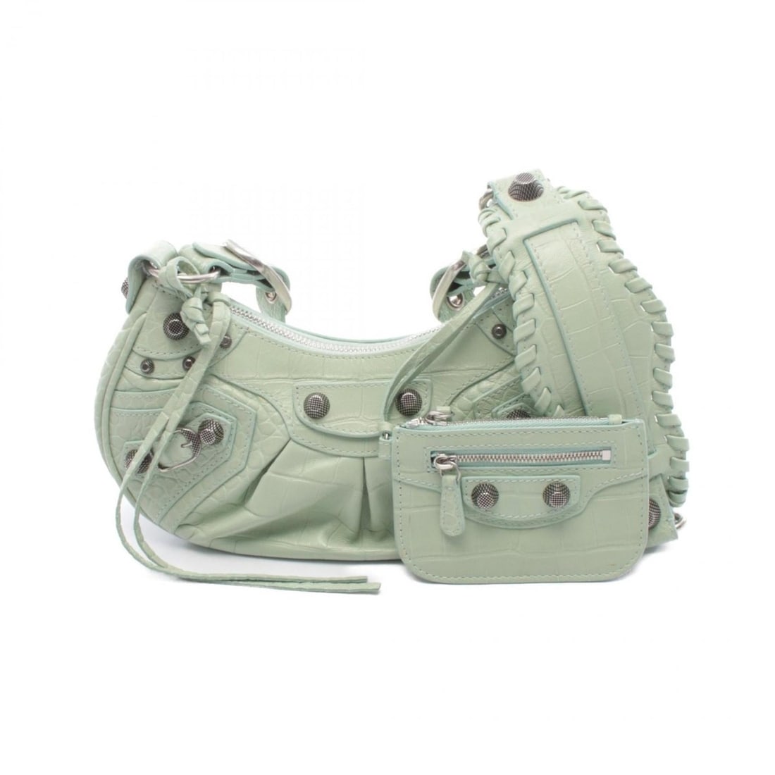 Balenciaga LE CAGOLE Shoulder Bag/Handbag, Leather, Women's, Green: --- Catalog ---Category: SizeSize (HxWxD): 12cm x 23cm x 4cm / 4.72'' x 9.05'' x 1.57''Category: DesignType: Handbag, Pouch, Shoulder bagColor: GreenGender: WomenMaterial: Leather Category: GeneralBra