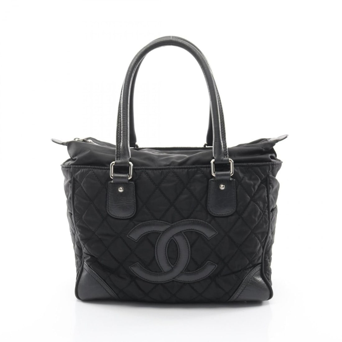 Chanel Paris New York Line Tote Bag Handbag Nylon Leather Women's Black A33100 (1 of 13)