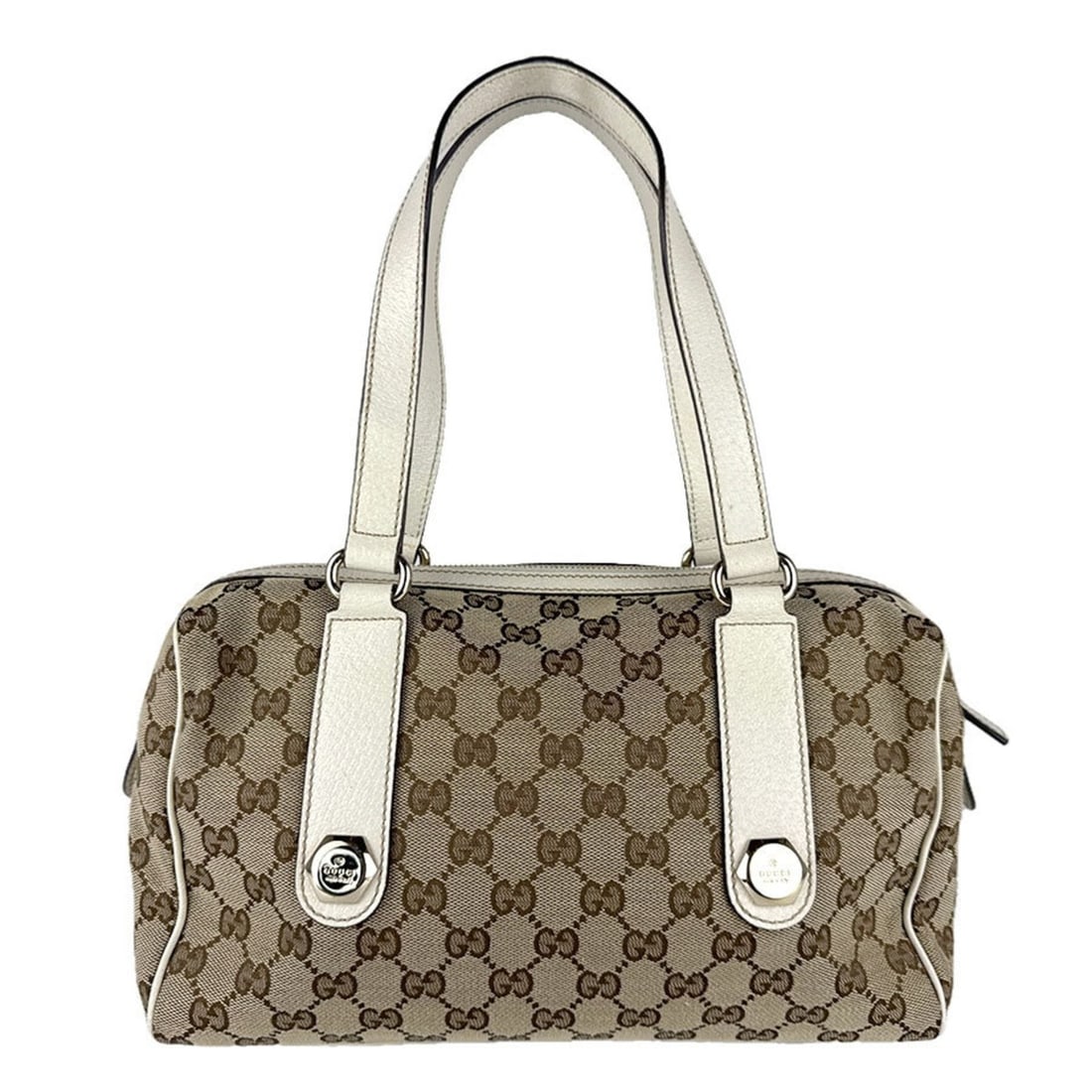 Gucci GUCCI Handbag GG Canvas Leather Beige Brown Ivory Women's 152457 Free Shipping z8941: --- Catalog ---Category: SizeSize (HxWxD): 20cm x 29cm x 10cm / 7.87'' x 11.41'' x 3.93''Category: DesignType: HandbagColor: Beige brown, IvoryGender: WomenMaterial: GG canvas , Leather Category: Gene