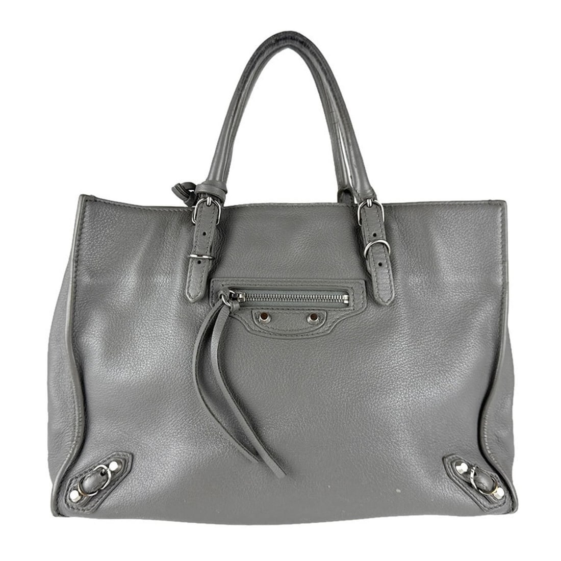 Balenciaga BALENCIAGA Handbag Shoulder Bag Paper A6 Leather Gray Women's 370926 Free Shipping z8945 (1 of 17)