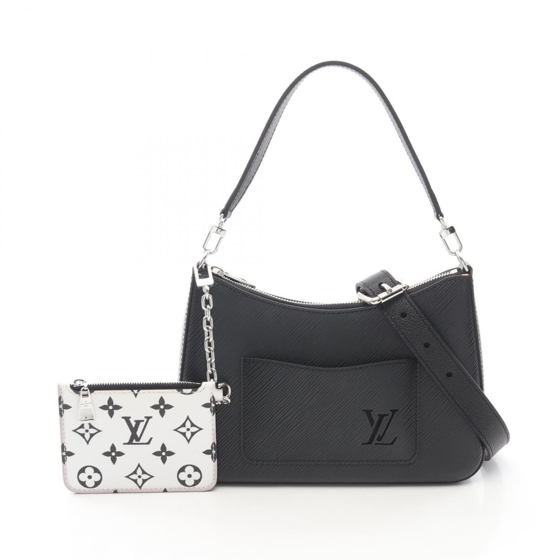 Louis Vuitton Marelle Handbag, Leather Coated Canvas Epi Leather, Women's, Black/White, M80689: --- Catalog ---Category: SizeSize (HxWxD): 14.5cm x 25cm x 7cm / 5.7'' x 9.84'' x 2.75''Strap Length: 91cm - 109cm / 35.82'' - 42.91''Category: DesignType: HandbagColor: Black, WhiteGender: WomenMater
