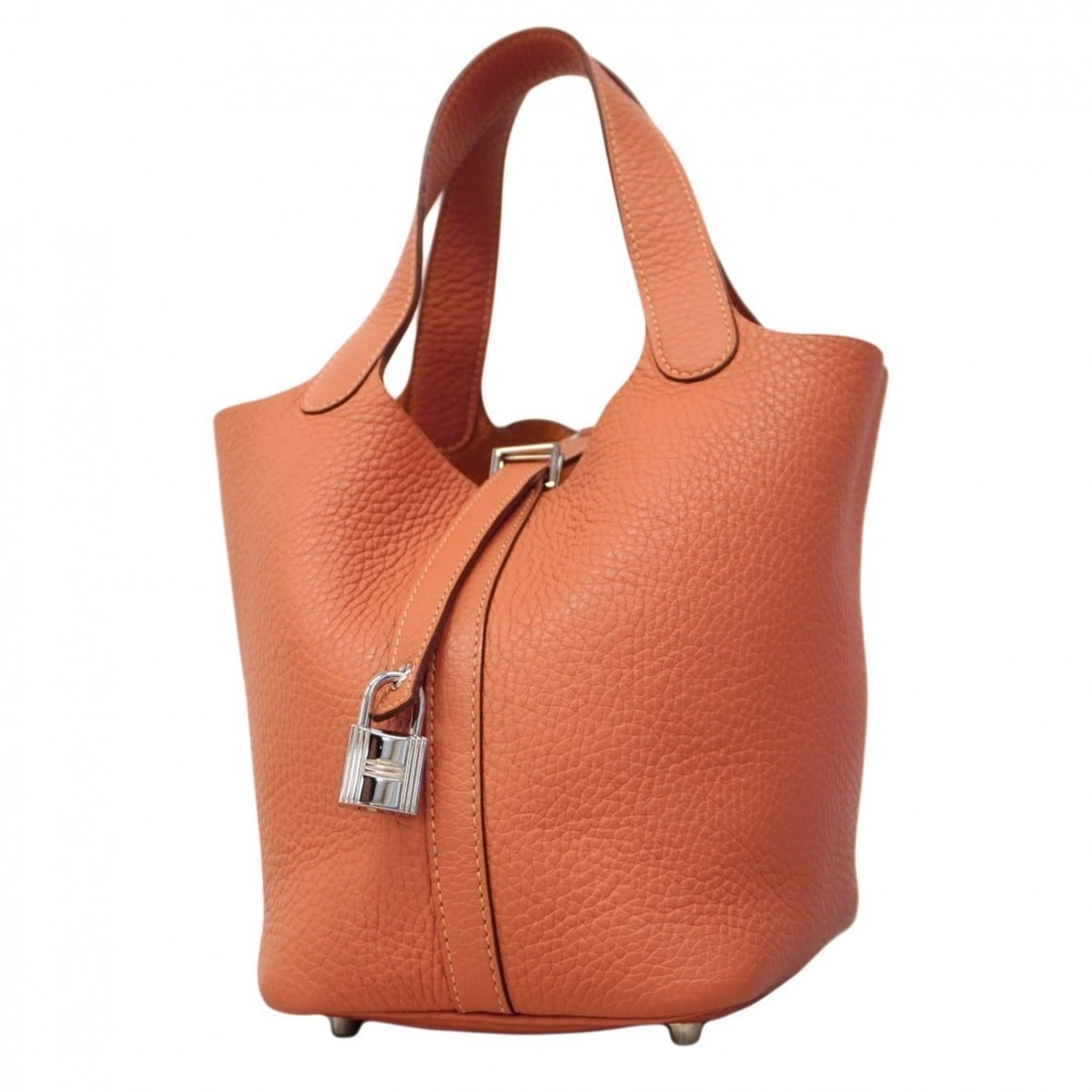 Hermes Picotin Lock PM handbag, Taurillon Clemence leather, Crevette, ?Q stamp, ladies'. (1 of 12)