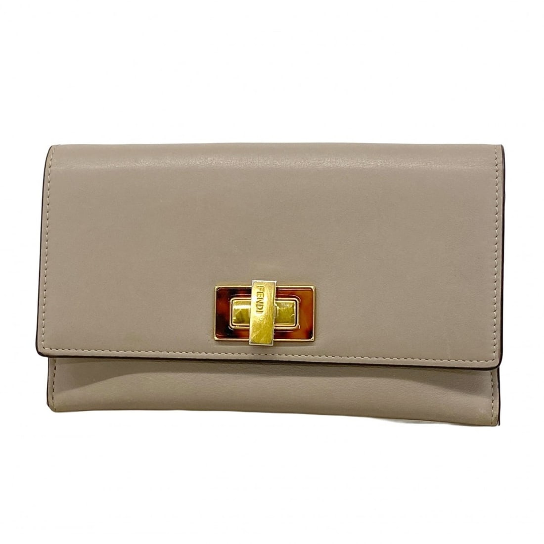 Fendi long leather wallet, beige, for women: --- Catalog ---Category: SizeSize (HxWxD): 11cm x 18cm x 2.5cm / 4.33'' x 7.08'' x 0.98''Category: DesignType: Long wallet (bi-fold)Color: BeigeGender: WomenMaterial: Leather Category: GeneralBrand: F