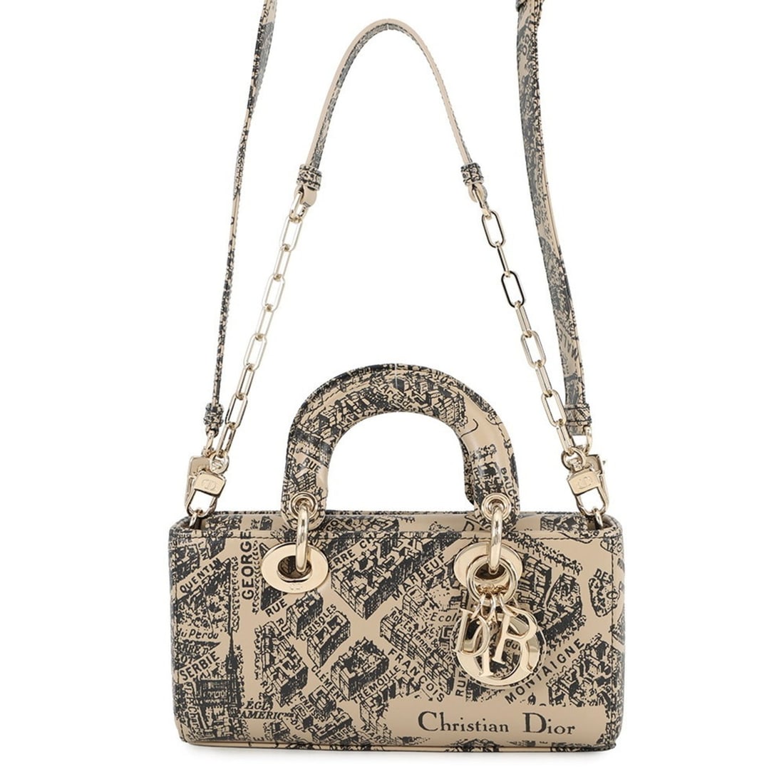 Christian Dior Dior Women's D-JOY Plan de Paris Small Leather Handbag, Christian 3-Way. Dior.: --- Catalog ---Category: SizeSize (HxWxD): 11.5cm x 22cm x 6cm / 4.52'' x 8.66'' x 2.36''Category: DesignType: HandbagColor: Beige, BlackGender: WomenMaterial: Leather Category: GeneralBrand: Christia