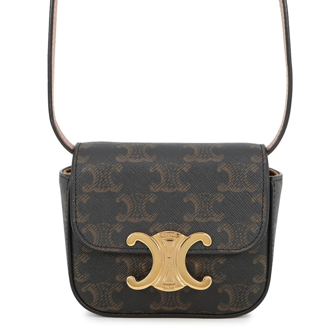 Celine Triomphe Mini Claude Shoulder Bag 10I512 CELINE Handbag: --- Catalog ---Category: SizeSize (HxWxD): 9.5cm x 10.5cm x 4cm / 3.74'' x 4.13'' x 1.57''Category: DesignType: Shoulder bagColor: CamelGender: WomenMaterial: PVC , Leather Category: GeneralBrand: Cel