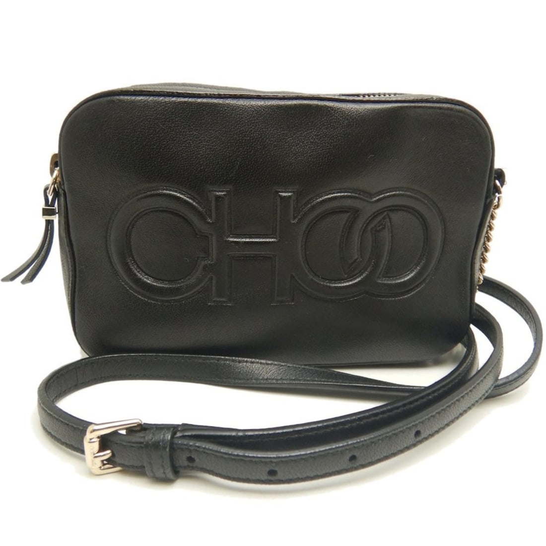 JIMMY CHOO Shoulder Bag, Leather, Black, Women's, 253628: --- Catalog ---Category: SizeSize (HxWxD): 11.5cm x 17.5cm x 5cm / 4.52'' x 6.88'' x 1.96''Category: DesignType: Shoulder bagColor: BlackGender: WomenMaterial: Leather Category: GeneralBrand: Jimmy