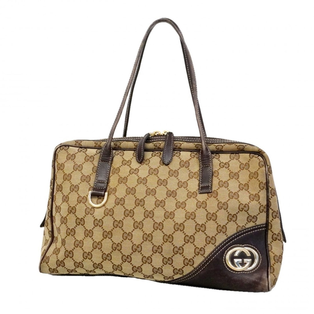 Gucci GG Canvas Abbey Handbag 169971 Beige Brown Women's (1 of 14)