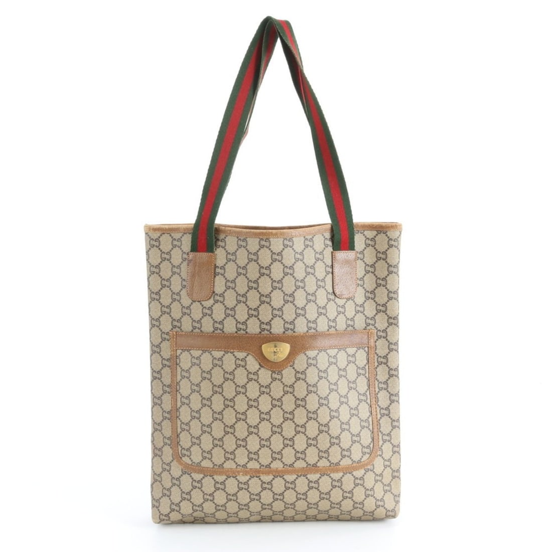 Gucci GG Supreme Sherry Line Leather Tote Bag Shoulder Business Men's: --- Catalog ---Category: SizeSize (HxWxD): 38cm x 32cm x 7cm / 14.96'' x 12.59'' x 2.75''Category: DesignType: Tote bagColor: BrownGender: MenMaterial: Coated canvas , Leather Category: GeneralLine: S