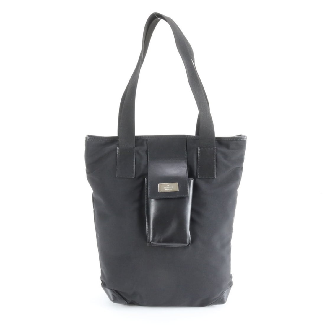 Gucci 019 0373 Leather Nylon Tote Bag Shoulder Black Men's (1 of 9)