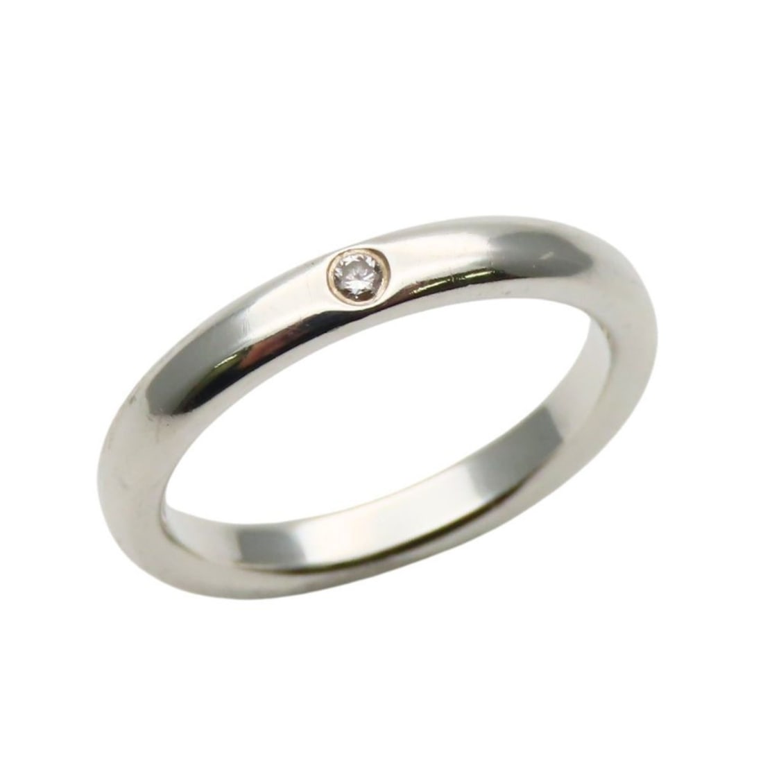 Tiffany & Co. Stacking Band Ring, SV925, Diamond, Elsa Peretti Design, 1P, Women's.: --- Catalog ---Category: SizeJP Size: 7.5US Size: 3.5Category: DesignType: Band ringColor: SilverStone: DiamondGender: WomenMaterial: Silver 925Category: GeneralBrand: Tiffany--- Item List ---Section: