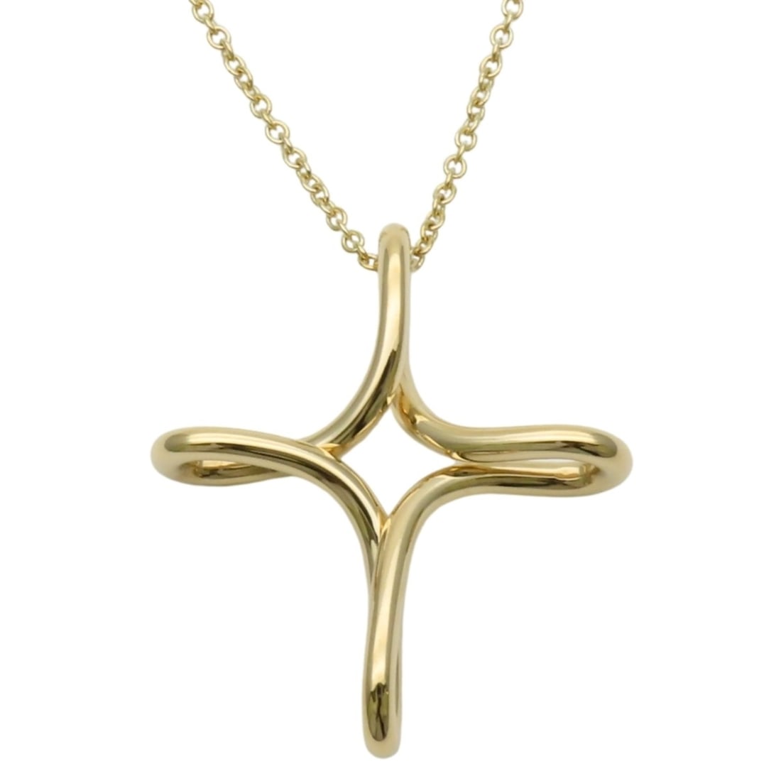 Tiffany & Co. Infinity Cross Necklace, 18K Yellow Gold, Women's.: --- Catalog ---Category: SizePendant Size: 24.5mm x 21.5mm / 0.96'' x 0.84''Neck Circumference: 40 cm / 15.74''Category: DesignColor: Yellow goldGender: WomenMaterial: Yellow gold (18K)Necklace Type: