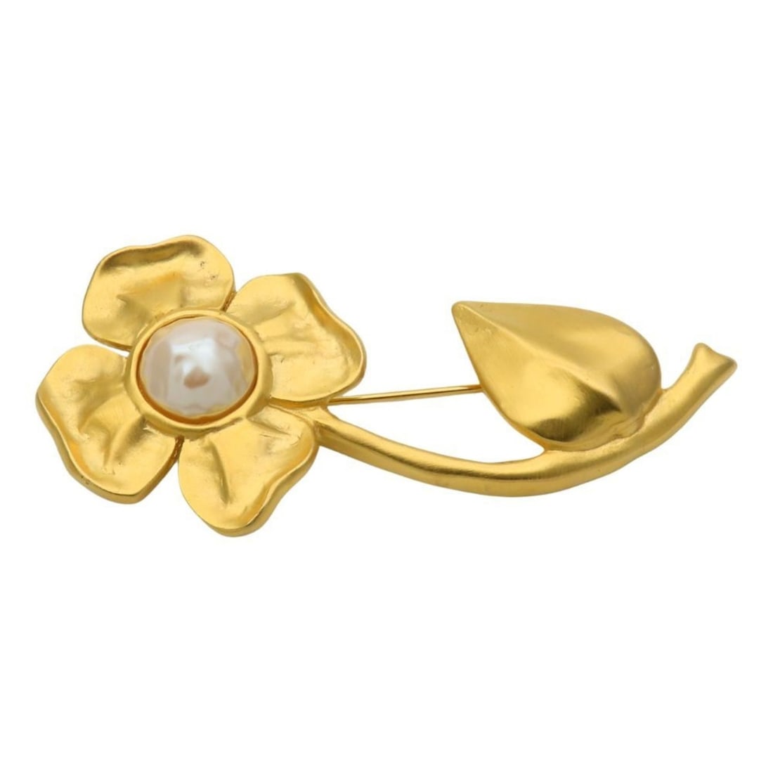 Givenchy brooch, flower design, metal, gold plated, women's.: --- Catalog ---Category: SizeSize (HxWxD): 7.2cm x 3.8cm / 2.83'' x 1.49''Category: DesignType: BroochColor: GoldGender: WomenMaterial: MetalCategory: GeneralBrand: Givenchy--- Item List ---Section: C