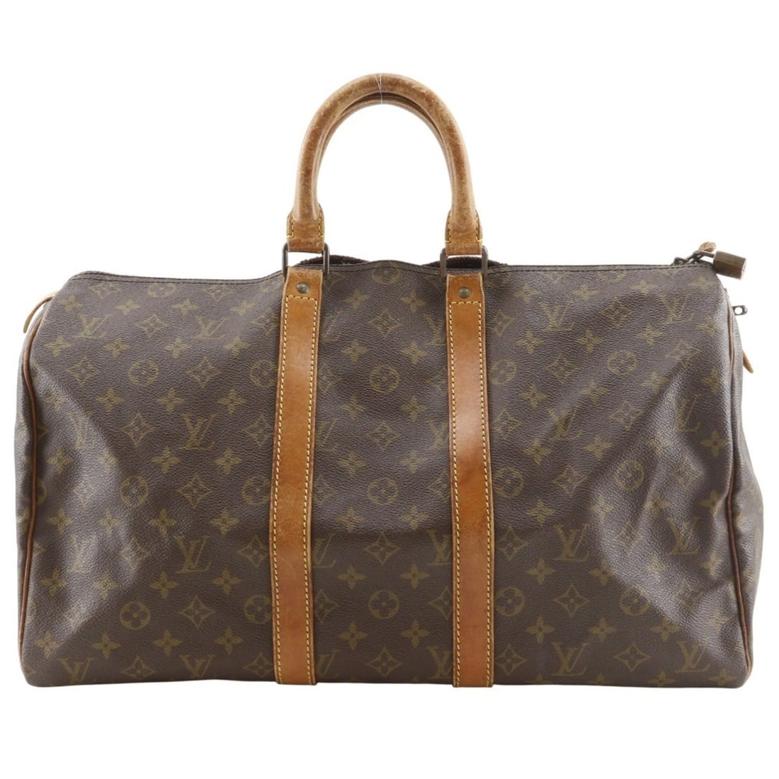 Louis Vuitton Keepall 45 Boston Bag Handbag M41428 Monogram Canvas Brown A4 Zipper Keepall45 Unisex (1 of 20)