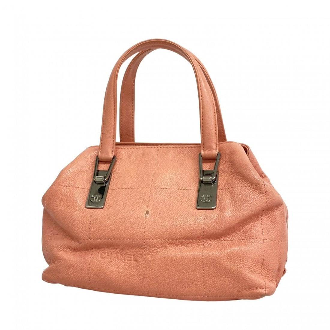 Chanel Chocolate Bar Handbag, Caviar Leather, Pink, Women's: --- Catalog ---Category: SizeSize (HxWxD): 19cm x 25cm x 12cm / 7.48'' x 9.84'' x 4.72''Category: DesignType: HandbagColor: PinkGender: WomenMaterial: Grained Calfskin Hardware Color: SilverCategory: