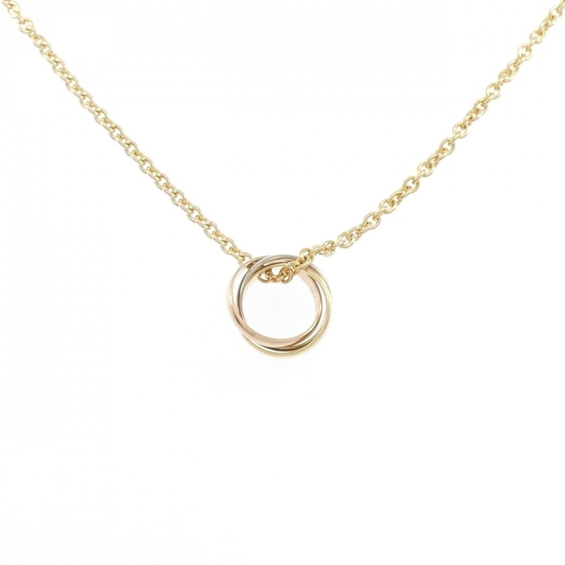 Cartier Trinity Necklace: --- Catalog ---Category: SizePendant Size: 12mm x 12mm / 0.47'' x 0.47''Neck Circumference: 42 cm / 16.53''Category: DesignGender: WomenMaterial: Pink gold (18K), White gold (18K), Yellow gold