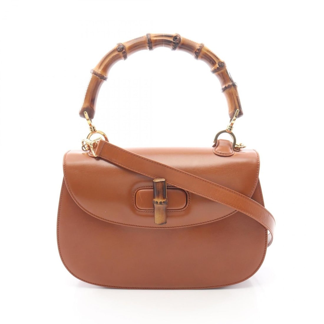 Gucci Bamboo Handbag, Leather, Women's, Brown, 000 2113 0633 (1 of 14)