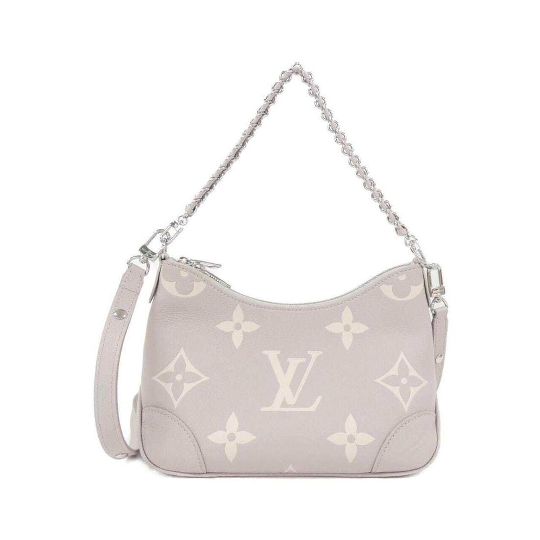Louis Vuitton Bicolor Monogram Empreinte Boulogne PM M14211 Shoulder Bag: --- Catalog ---Category: SizeSize (HxWxD): 16cm x 26cm x 12cm / 6.29'' x 10.23'' x 4.72''Category: DesignType: Shoulder bagColor: Bicolor, Gray, Light pinkGender: WomenMaterial: Leather Leather/Fur Ty