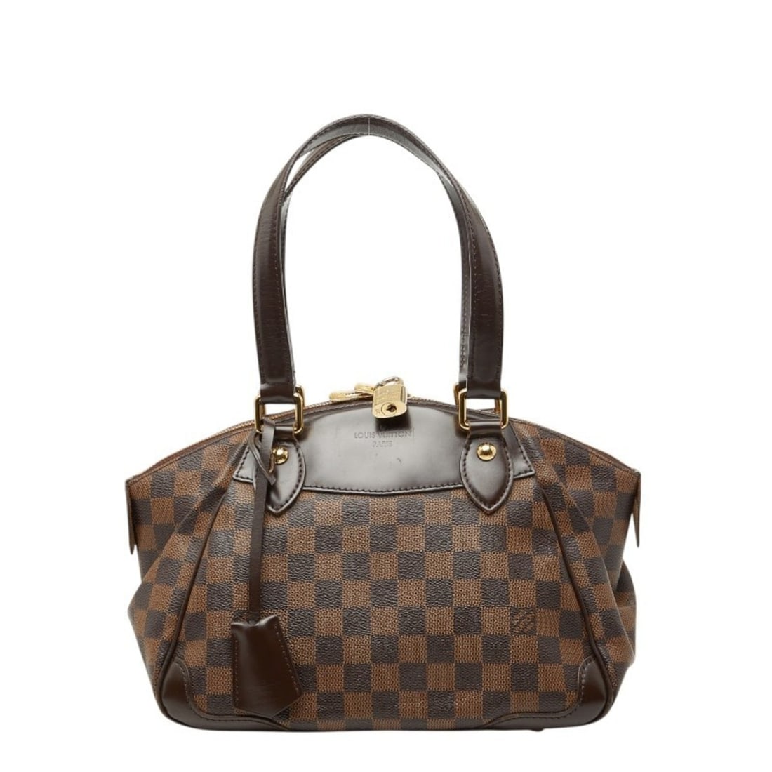 Louis Vuitton Damier Verona PM Handbag N41117 Brown Leather Women's LOUIS VUITTON: --- Catalog ---Category: SizeSize (HxWxD): 21cm x 28cm x 16cm / 8.26'' x 11.02'' x 6.29''Category: DesignType: HandbagColor: Brown, Damier CanvasGender: WomenMaterial: PVC , Leather Category: GeneralM