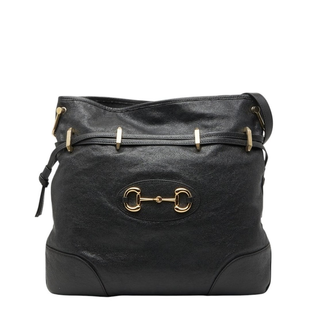 Gucci Horsebit 1955 Shoulder Bag, Drawstring, 602089, Black Leather, Women's, GUCCI: --- Catalog ---Category: SizeSize (HxWxD): 34cm x 35cm x 2cm / 13.38'' x 13.77'' x 0.78''Category: DesignType: Shoulder bagColor: BlackGender: WomenMaterial: Leather Category: GeneralMPN: 602089Brand: