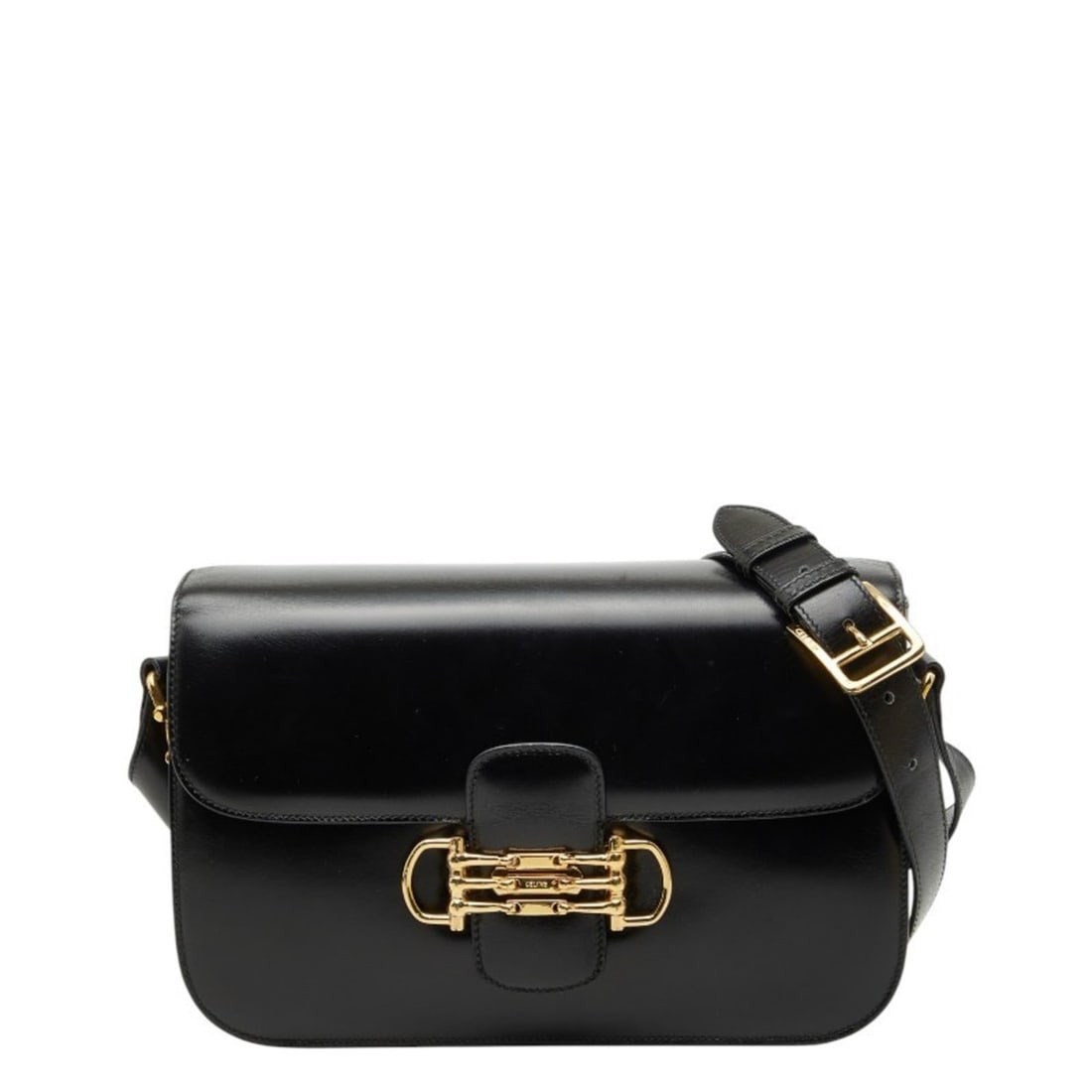 Celine Horsebit Triple Gold Hardware Shoulder Bag, Black Leather, Women's CELINE: --- Catalog ---Category: SizeSize (HxWxD): 15.5cm x 24.5cm x 6cm / 6.1'' x 9.64'' x 2.36''Category: DesignType: Shoulder bagColor: BlackGender: WomenMaterial: Leather Category: GeneralBrand: Celine---