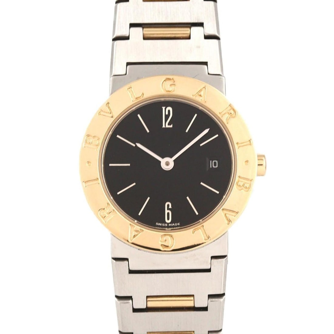 Bvlgari Combination BB26SG BB26SGD SSxYG Quartz Watch: --- Catalog ---Category: SizeWrist Size: 17cm / 6.69''Case Diameter: 26mm / 1.02''Category: DesignType: WristwatchGender: WomenColor (Dial): BlackMaterial (Band): Stainless steel, Yellow goldMaterial