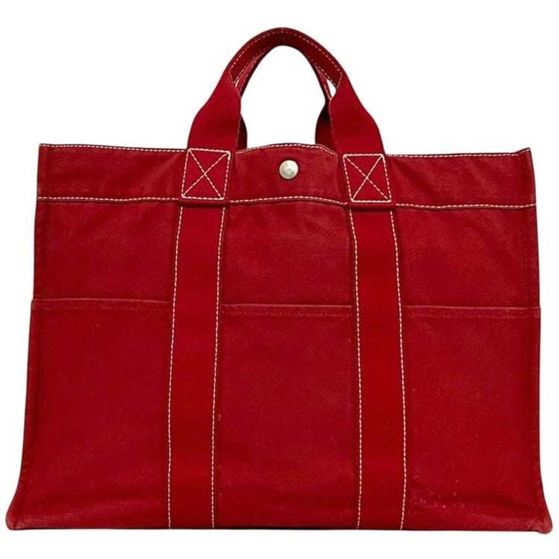 Hermes Deauville MM Tote Bag ec-25215 Red Cotton Canvas HERMES Stitch One Color Women's Men's A4: --- Catalog ---Category: SizeSize (HxWxD): 30.5cm x 42.5cm x 10cm / 12'' x 16.73'' x 3.93''Category: DesignType: Tote bagColor: Red colorGender: Men,WomenMaterial: Cotton canvas Category: GeneralBrand