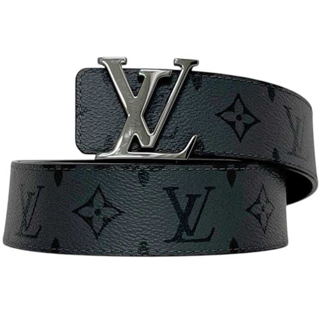 Louis Vuitton Belt Ceinture LV Initial f-25197 Gray Black Monogram Eclipse M0285 Waist 88cm Canvas (1 of 10)