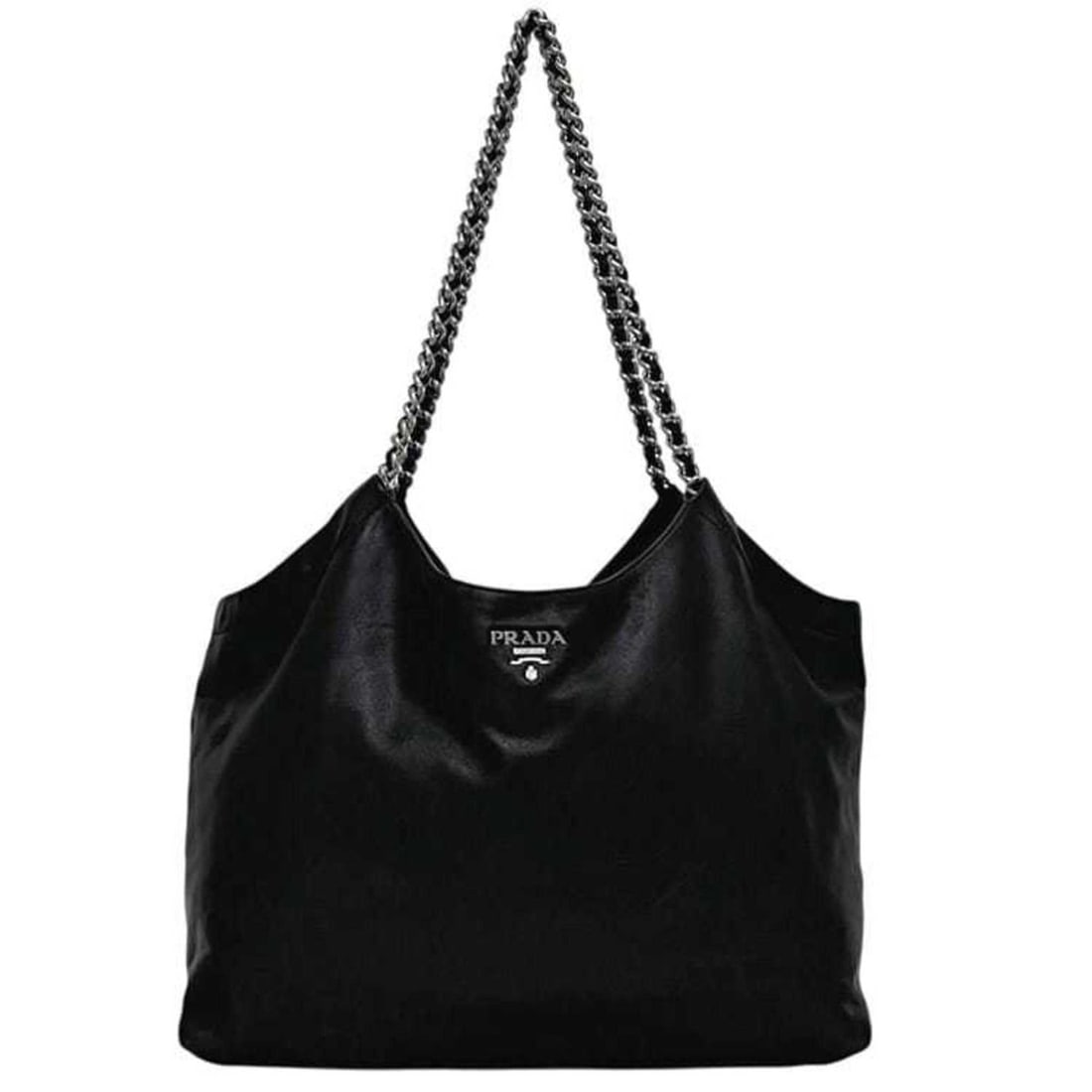 Prada Chain Tote Bag f-25190 Black NERO BR4487 Leather Soft Calf 117 PRADA Women's Men's Shoulder: --- Catalog ---Category: SizeSize (HxWxD): 29cm x 48cm x 21cm / 11.41'' x 18.89'' x 8.26''Category: DesignType: Tote bagColor: Black, NeroGender: Men,WomenMaterial: Leather Category: GeneralMPN: BR448