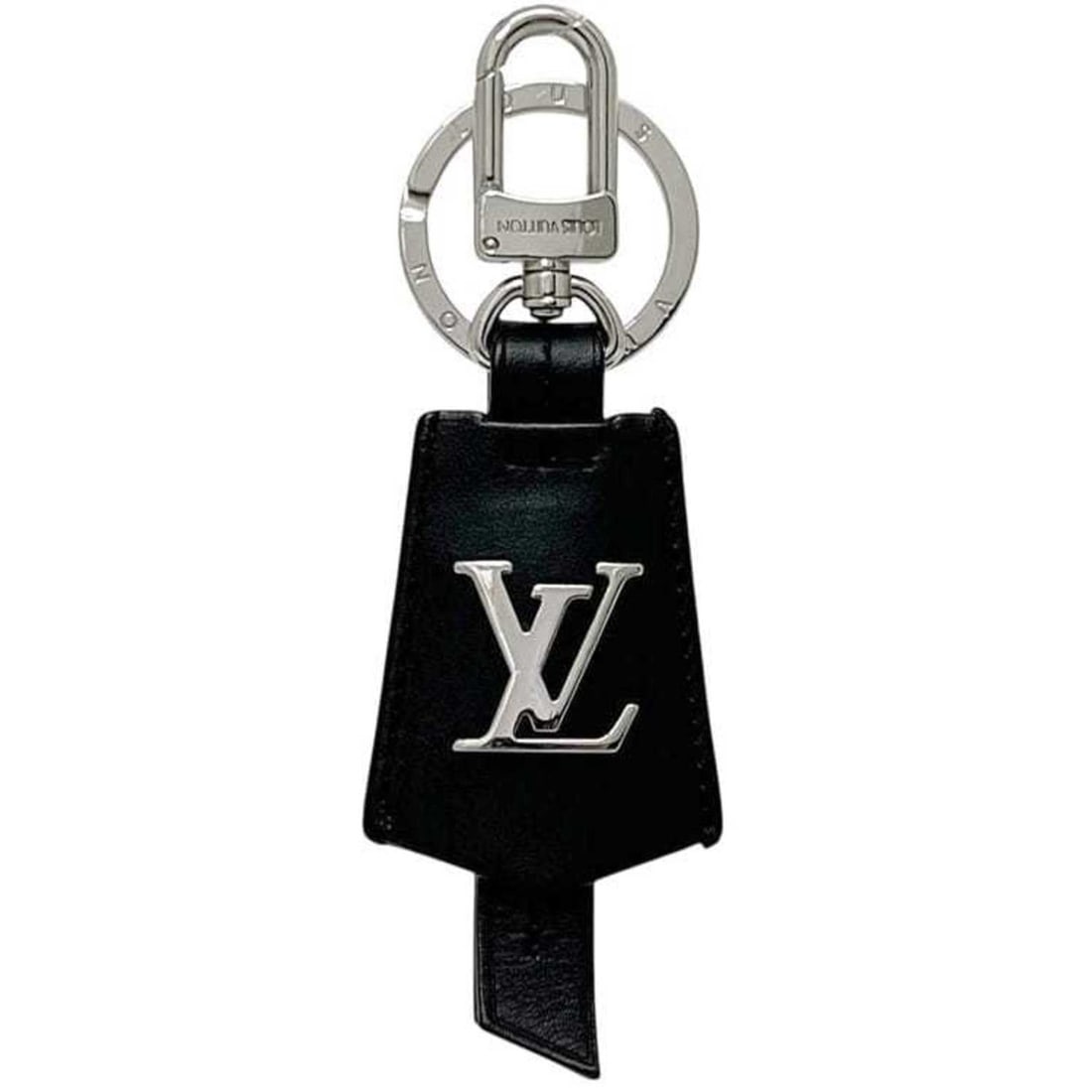 Louis Vuitton Cloche Clé Keyring F-25202 Black Silver M68020 Metal Leather CX6109 LOUIS VUITTON LV: --- Catalog ---Category: DesignType: KeyringColor: Black, SilverGender: Men,WomenMaterial: Leather, MetalCategory: GeneralBrand: Louis VuittonCountry of Origin: Italy--- Item List ---Section: Conditio