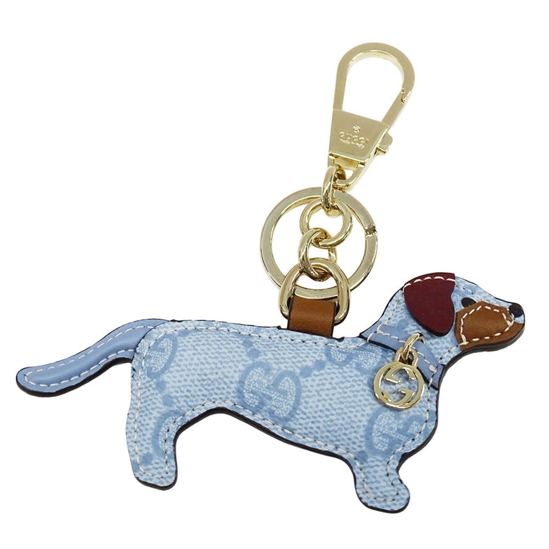 Gucci charm for women and men, brand name, dog shape accessory, bag charm, GG Supreme canvas, light: --- Catalog ---Category: SizeSize (HxWxD): 110.00mm x 115.00mm / 4.33'' x 4.53''Category: DesignType: Handbag charmColor: Light blueGender: Men,WomenMaterial: GG SupremeCategory: GeneralMPN: 821812Bra