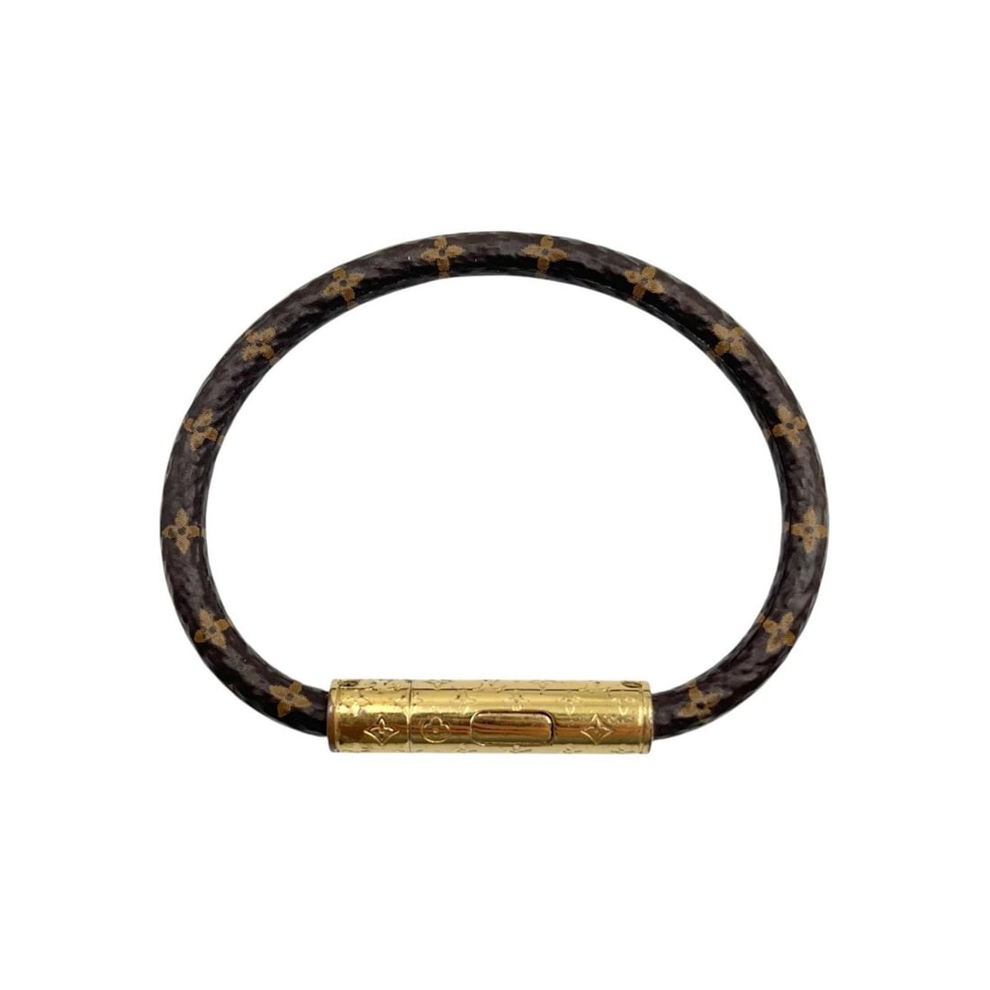 Louis Vuitton LOUIS VUITTON Bangle Bracelet LV Confidential M6334F Monogram Canvas Brown Men's (1 of 8)