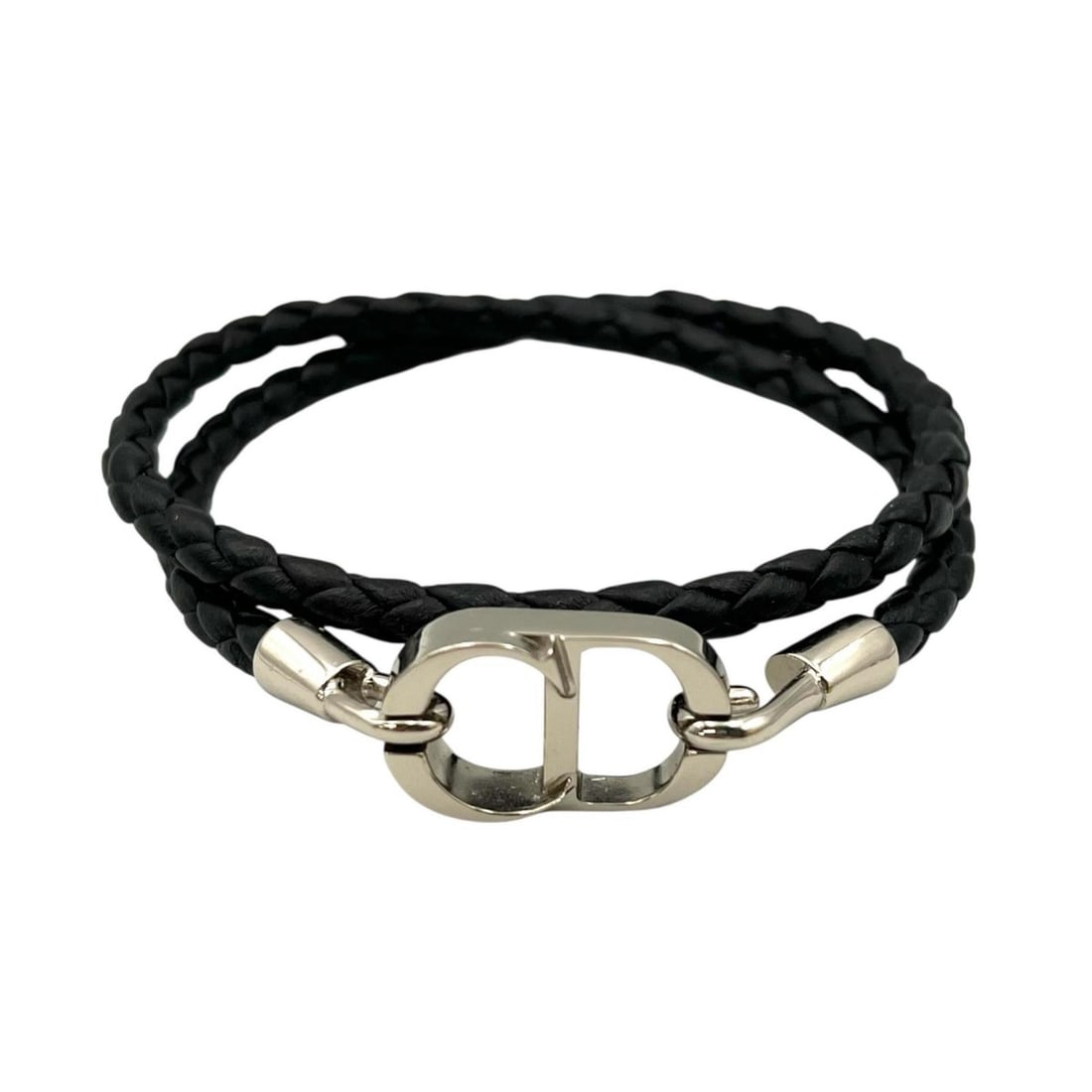 Christian Dior braided leather double bracelet, black, for men.: --- Catalog ---Category: SizeLength: 16cm / 6.29''Category: DesignType: Charm braceletColor: BlackGender: Men,WomenMaterial: LeatherCategory: GeneralBrand: Christian Dior--- Item List ---Section: Cond