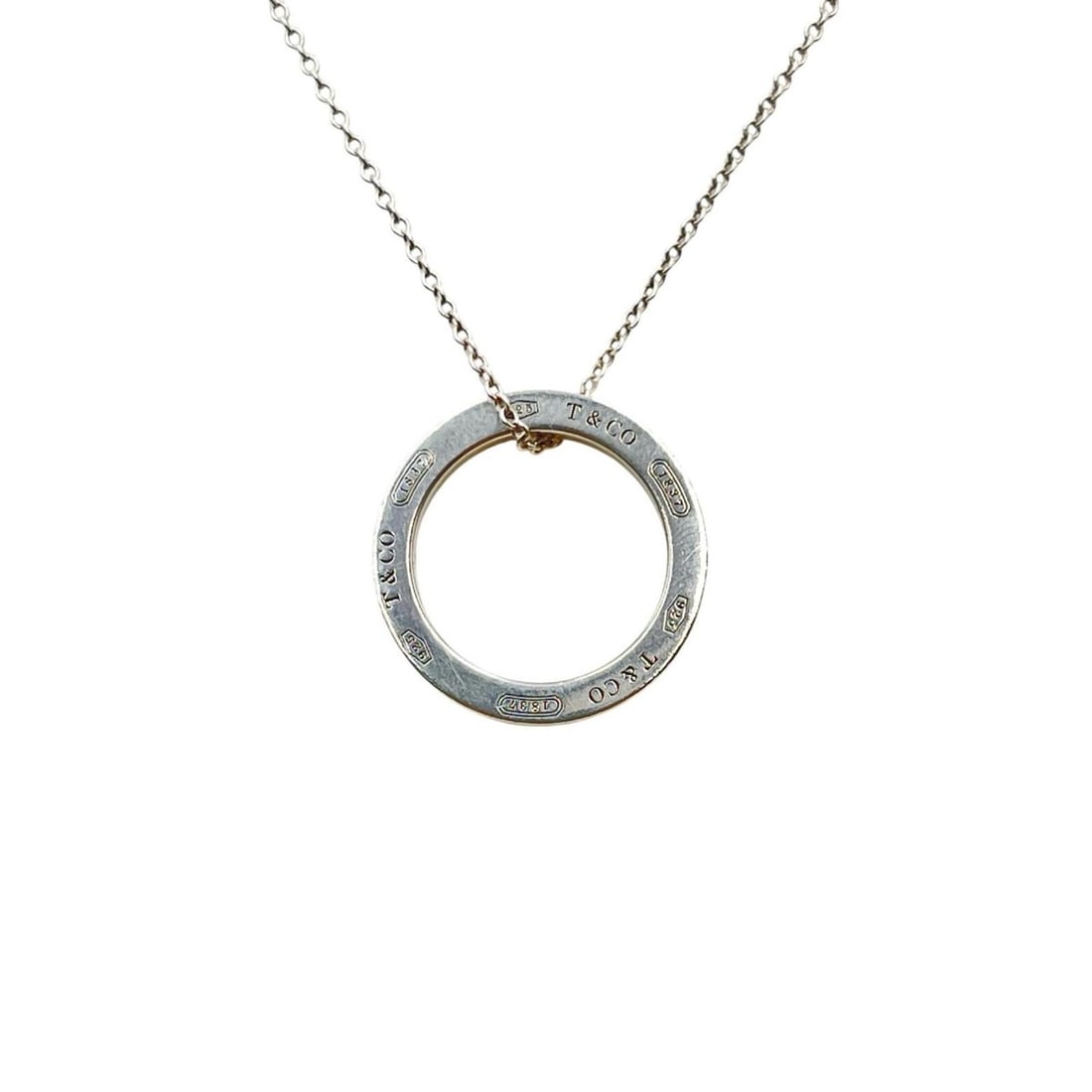 Tiffany & Co. 1837 Circle Necklace, Sterling Silver 925, Women's: --- Catalog ---Category: SizePendant Size: 17mm x 17mm / 0.66'' x 0.66''Neck Circumference: 42 cm / 16.53''Category: DesignColor: SilverGender: WomenMaterial: Silver 925Necklace Type: NecklaceCategory