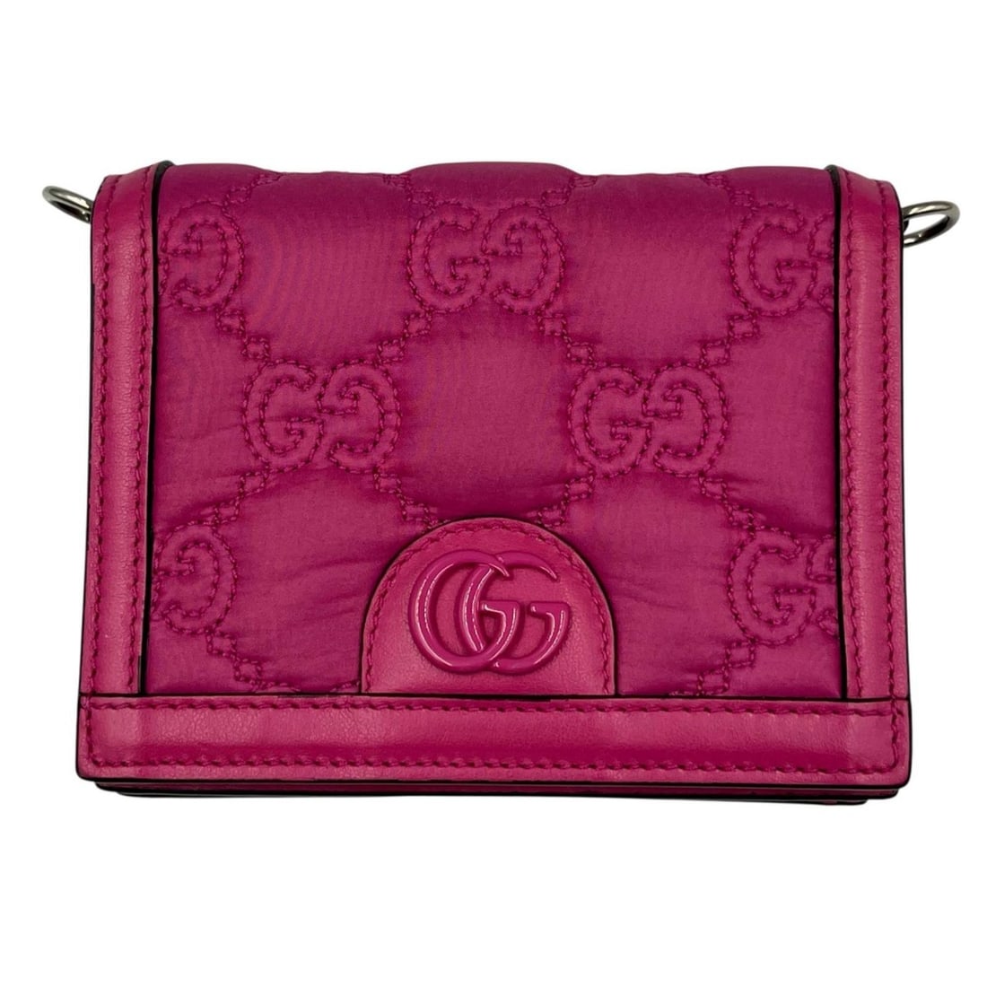 Gucci GUCCI Shoulder Bag, Quilted GG Matelassé Mini Bag 723777, Leather/Nylon, Pink, Women's (1 of 10)