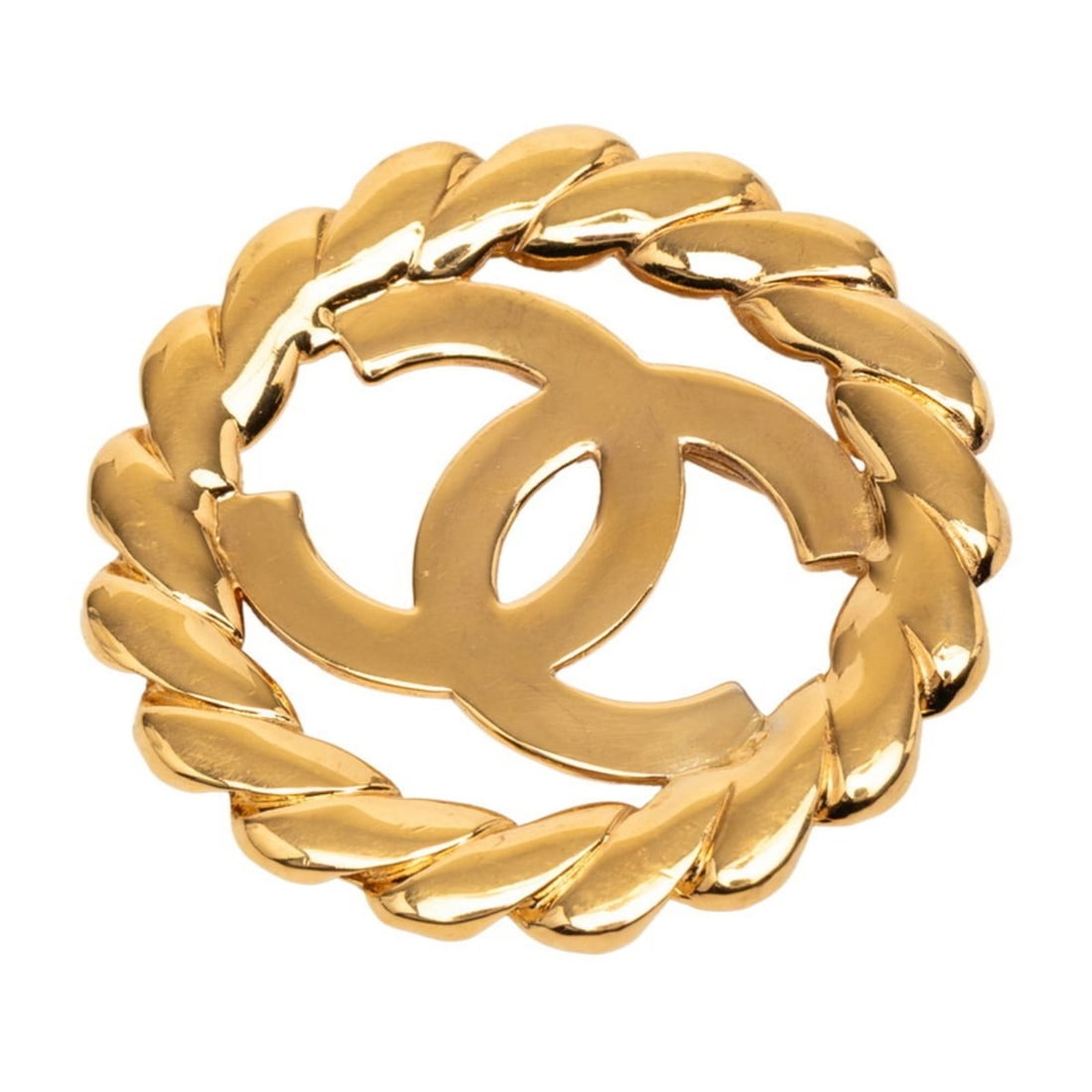 Chanel Vintage Coco Mark Brooch, Gold Plated, Women's CHANEL: --- Catalog ---Category: SizeSize (HxWxD): 5.83cm x 5.83cm / 2.29'' x 2.29''Category: DesignType: BroochColor: GoldGender: WomenCategory: GeneralBrand: Chanel--- Item List ---Section: ConditionRanking