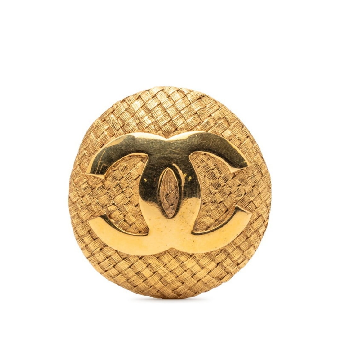 Chanel Vintage Coco Mark Brooch, Gold Plated, Women's CHANEL: --- Catalog ---Category: SizeSize (HxWxD): 4.2cm x 4cm / 1.65'' x 1.57''Category: DesignType: BroochColor: GoldGender: WomenCategory: GeneralBrand: Chanel--- Item List ---Section: ConditionRanking: Ra