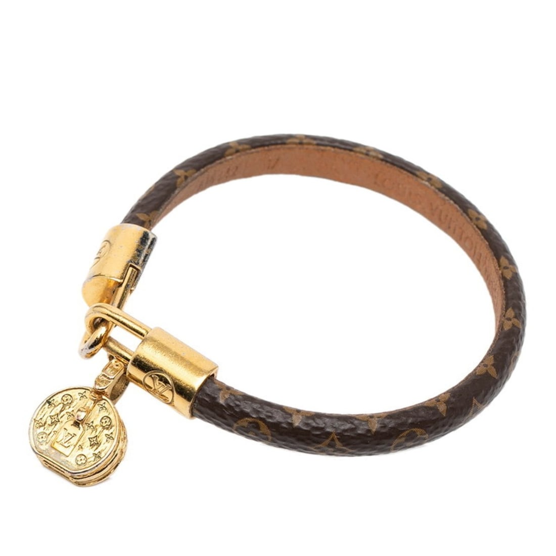 Louis Vuitton Monogram Bracelet LV Tribute Bracelet, Size: 17, M6442F, Brown Gold Plated, Women's, (1 of 11)