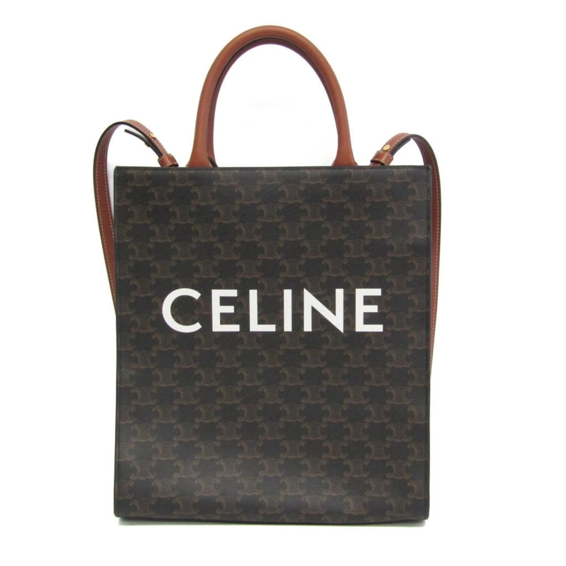 Celine Vertical Cabas Triomphe Women,Men PVC,Leather Shoulder Bag,Tote Bag Brown,Dark Brown: --- Catalog ---Category: SizeSize (HxWxD): 32cm x 28cm x 7.5cm / 12.59'' x 11.02'' x 2.95''Strap Length: 105cm - 109cm / 41.33'' - 42.91''Handle Length: 32cm / 12.59''Category: DesignType: Shoulder ba