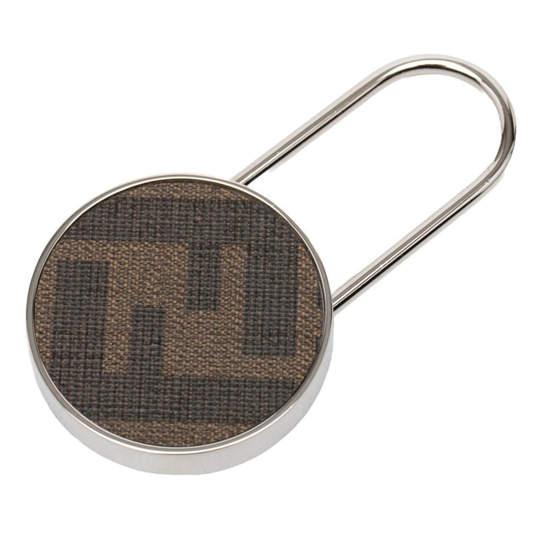 Fendi Zucca Accessory Bag Charm Keychain 7AP068 Silver Khaki Metal Women's FENDI: --- Catalog ---Category: DesignType: KeyringColor: Khaki, SilverGender: WomenMaterial: MetalCategory: GeneralMPN: 7AP068Brand: Fendi--- Item List ---Section: ConditionRanking: Rank A Used - A few trac