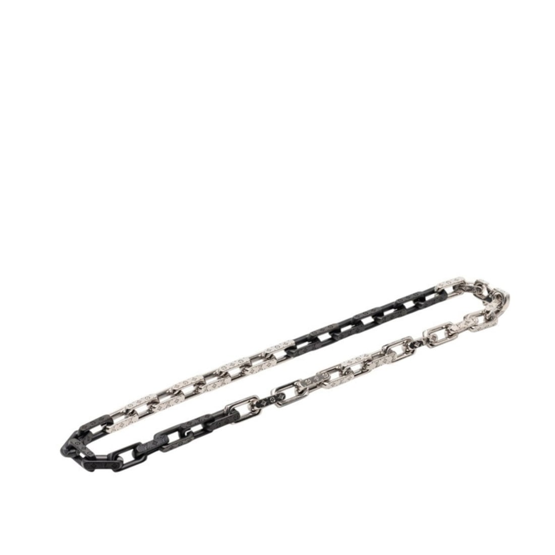 Louis Vuitton Monogram Chain Necklace M00677 Silver Black Metal Men's LOUIS VUITTON: --- Catalog ---Category: SizeNeck Circumference: 54 cm / 21.25''Category: DesignColor: Black, SilverGender: MenMaterial: MetalNecklace Type: NecklaceCategory: GeneralMPN: M00677Brand: Louis Vuitton---