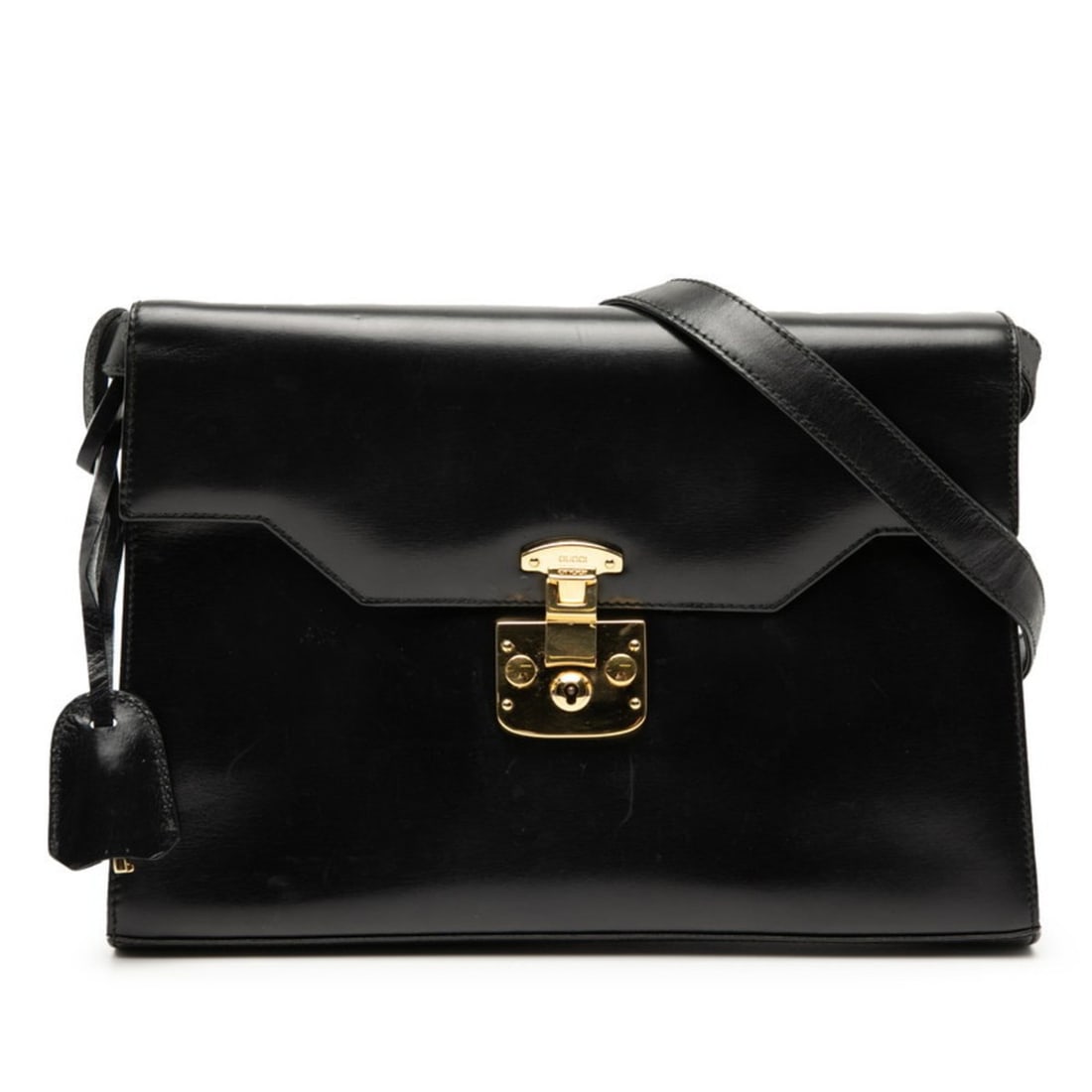 Gucci Old Vintage Lady Lock Crossbody Shoulder Bag Black Leather Women's GUCCI: --- Catalog ---Category: SizeSize (HxWxD): 17cm x 27cm x 5cm / 6.69'' x 10.62'' x 1.96''Category: DesignType: Shoulder bagColor: BlackGender: WomenMaterial: Leather Category: GeneralBrand: Gucci--- It