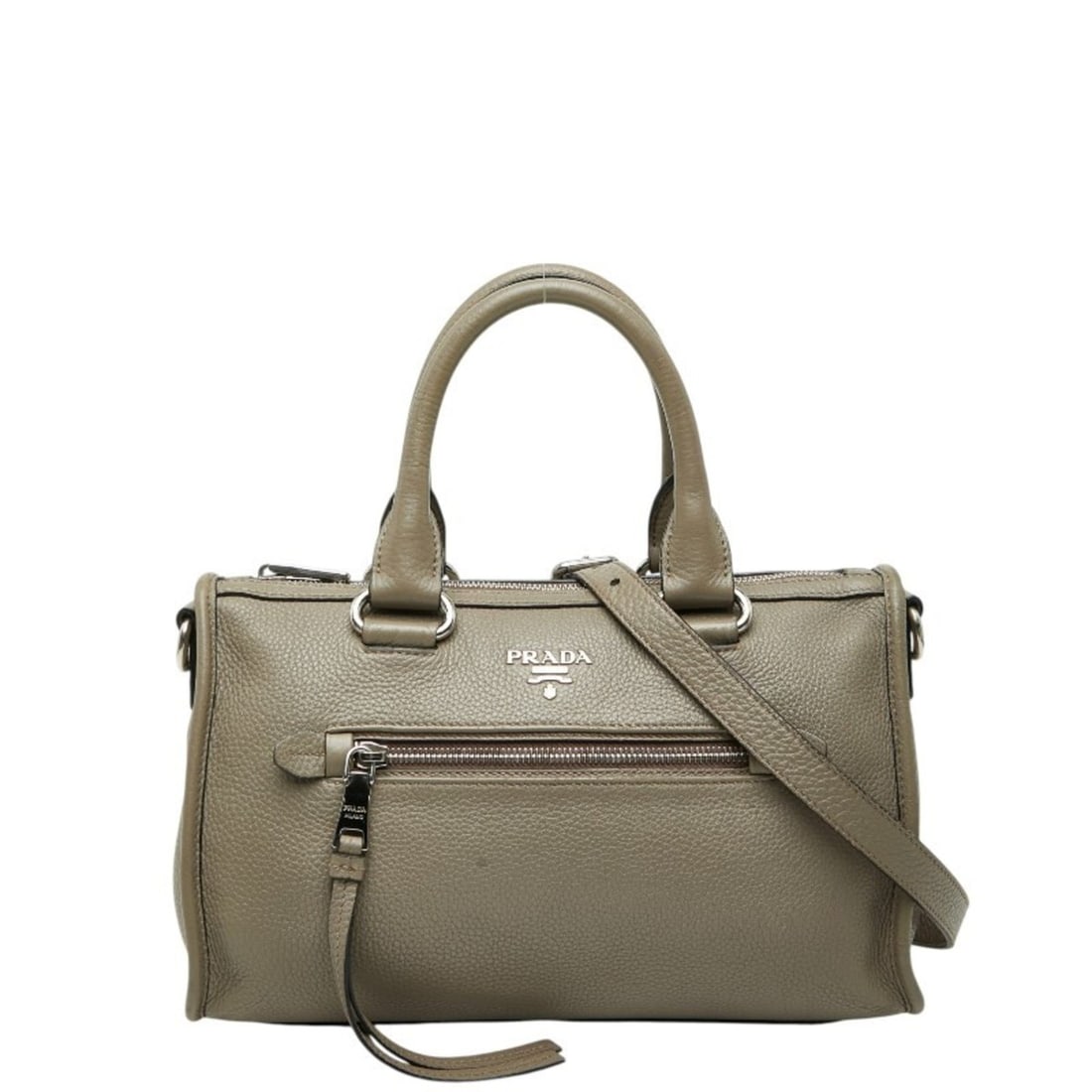 Prada Handbag Shoulder Bag 2WAY 1BB022 Gray Leather Women's PRADA: --- Catalog ---Category: SizeSize (HxWxD): 11cm x 31cm x 12cm / 4.33'' x 12.2'' x 4.72''Category: DesignType: Handbag, Shoulder bagColor: GrayGender: WomenMaterial: Leather Category: GeneralMPN: 1BB02