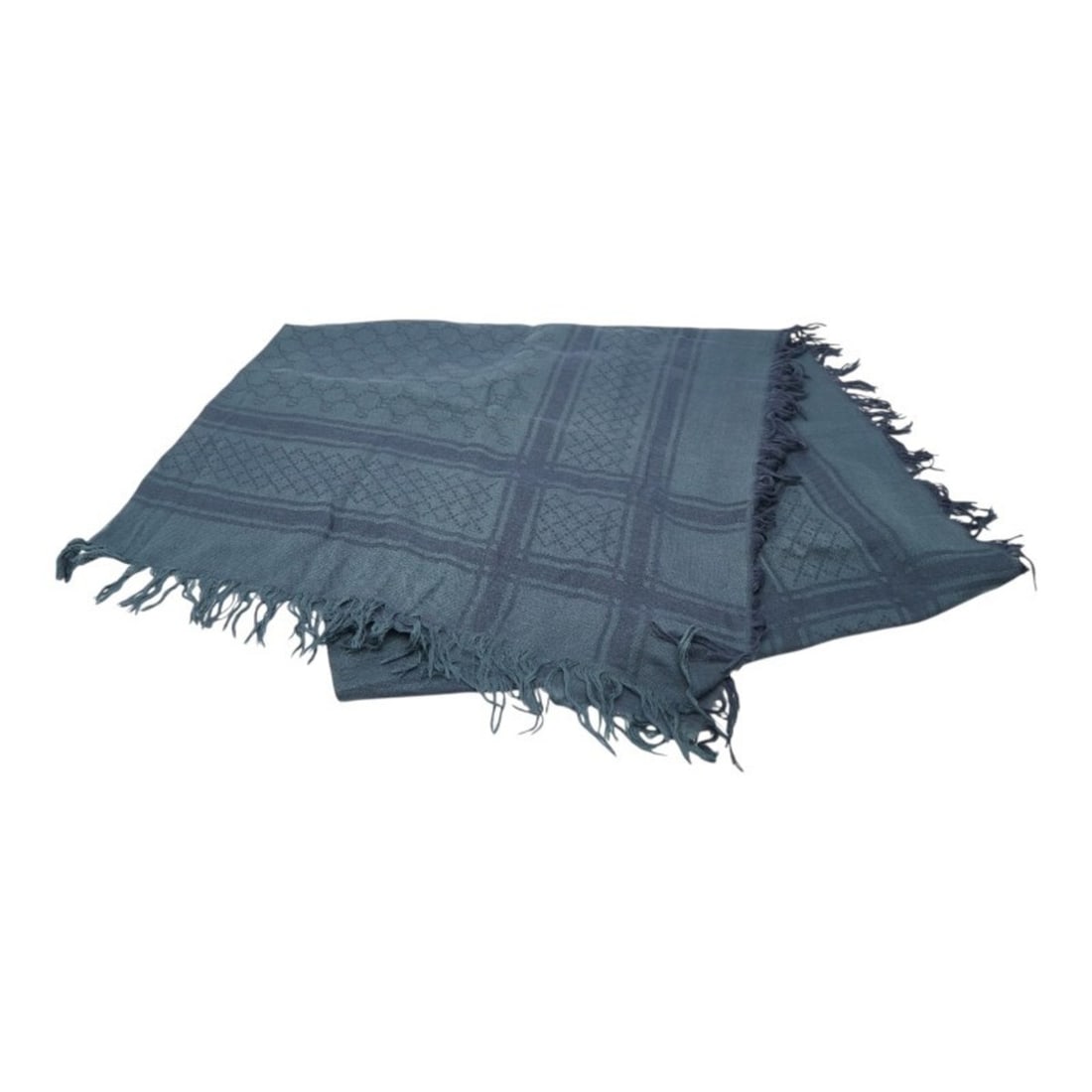 Gucci Logo GG Pattern Diamante Stole Scarf Muffler Shawl Blue Cotton Women's GUCCI (1 of 19)