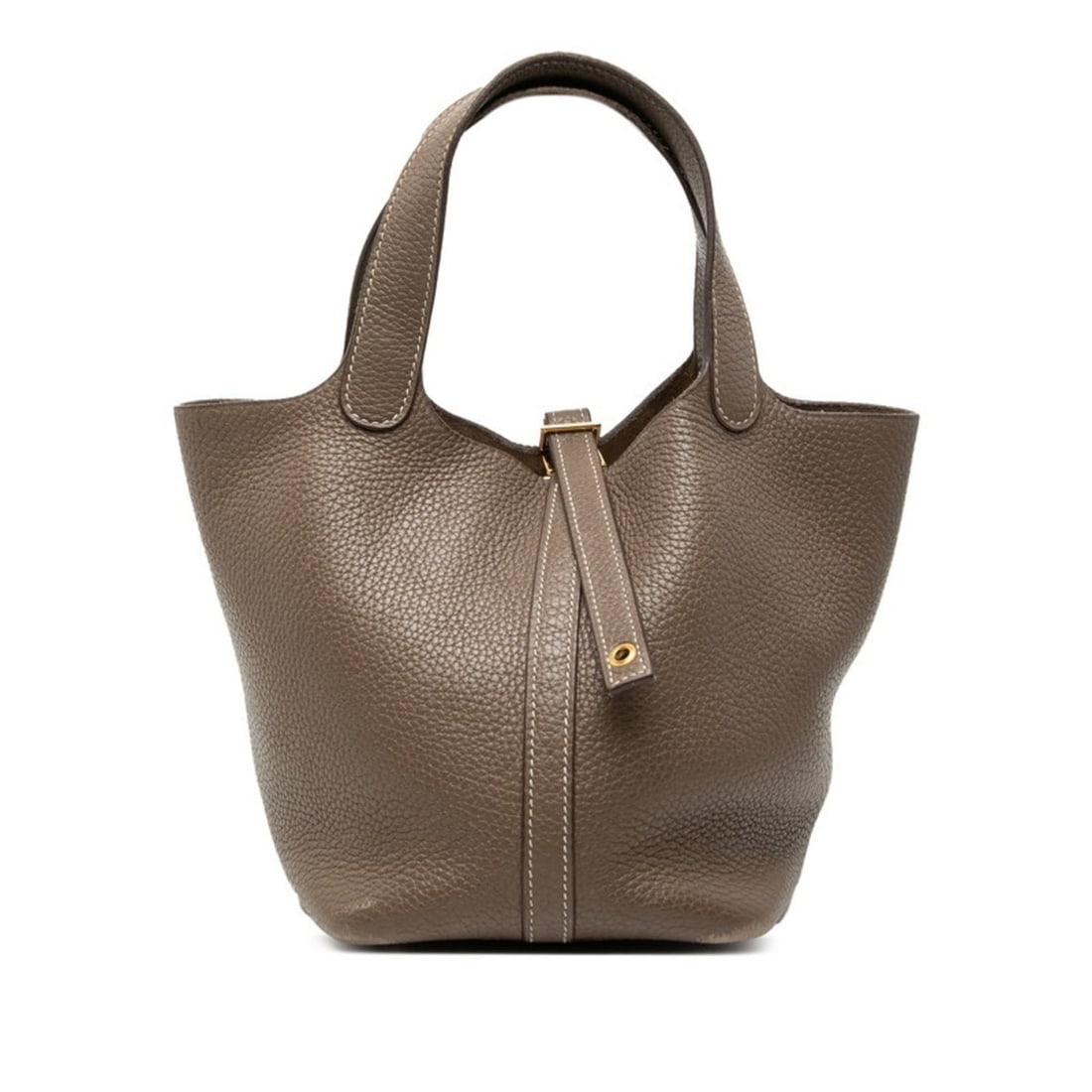 Hermes Picotin Lock PM handbag, Etoupe, gold hardware, Taurillon Clemence leather, women's. (1 of 11)