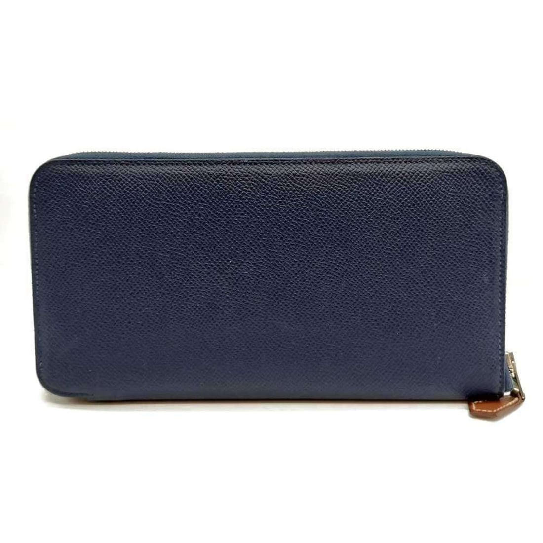 Hermès Azap Long Silk-in Wallet, Round, Navy, Epsom Leather, Men's and Women's, HERMES (1 of 10)